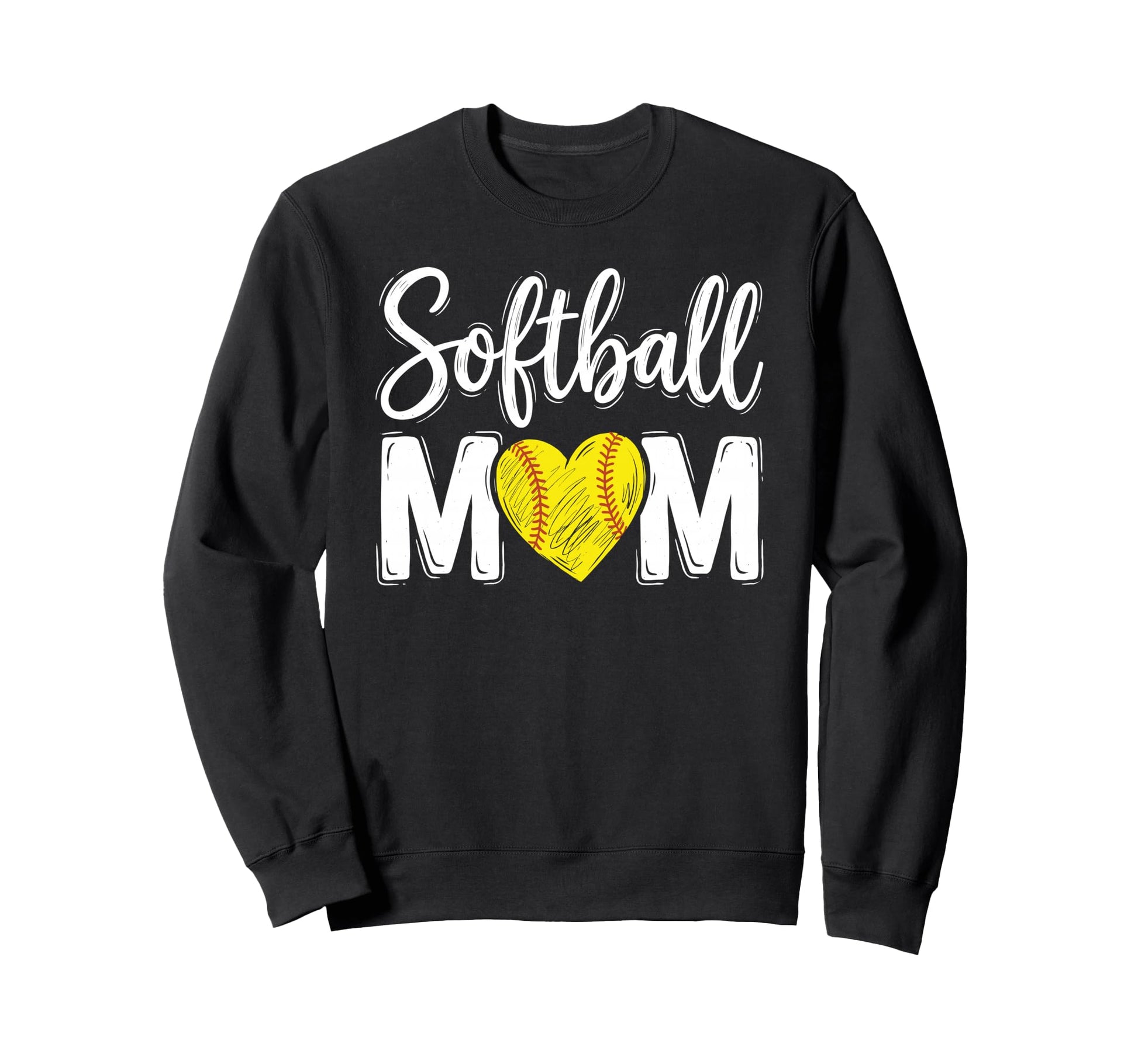 Softball Mom Heart Fastpitch Sweatshirt - Casual Everyday Wear for Adults - T-Shirt, Sweatshirt, Hoodie