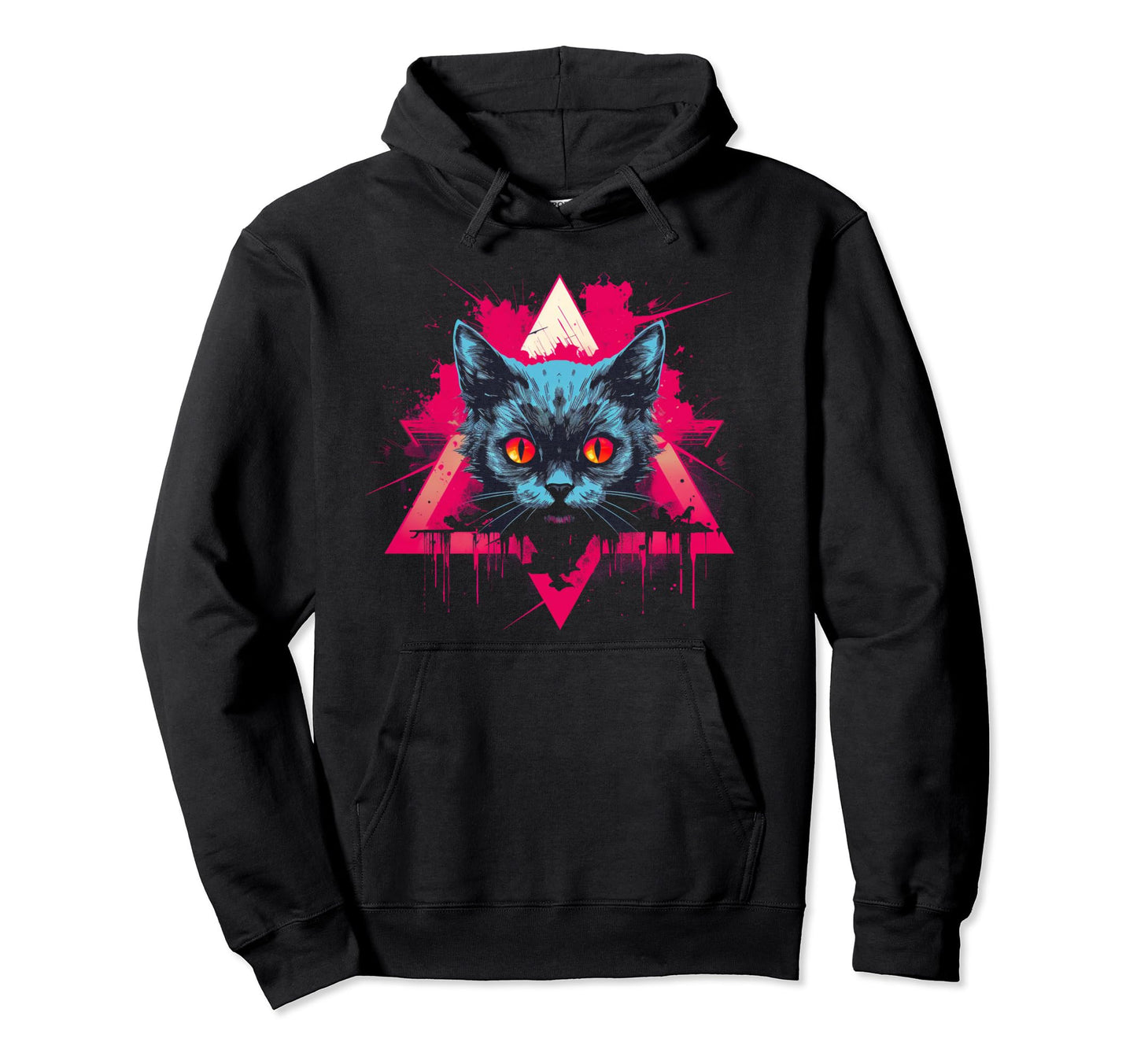 Cat Vaporwave Retrowave Aesthetic Hoodie - Fun Novelty Design Unisex - T-Shirt, Sweatshirt, Hoodie