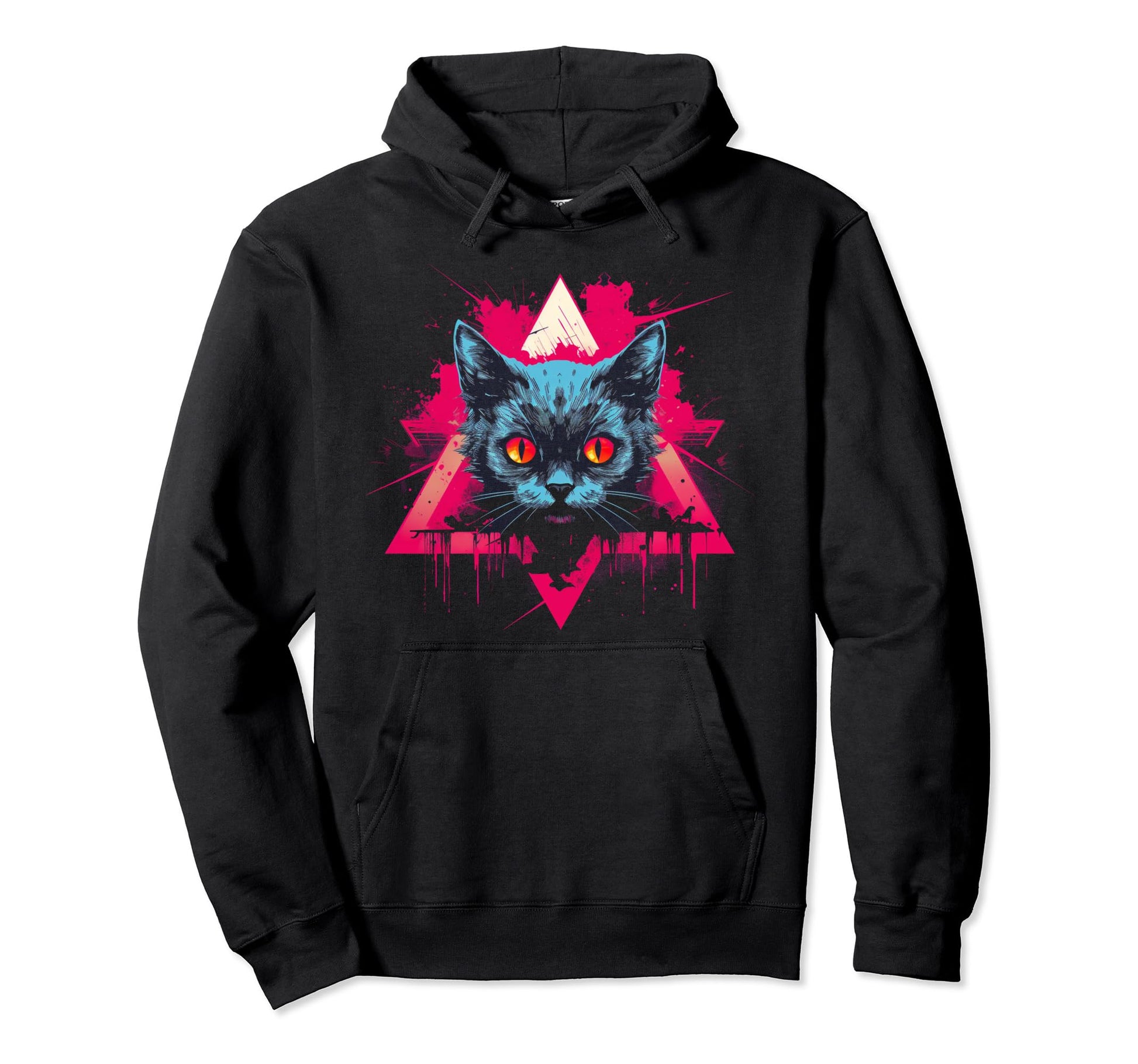 Cat Vaporwave Retrowave Aesthetic Hoodie - Fun Novelty Design Unisex - T-Shirt, Sweatshirt, Hoodie