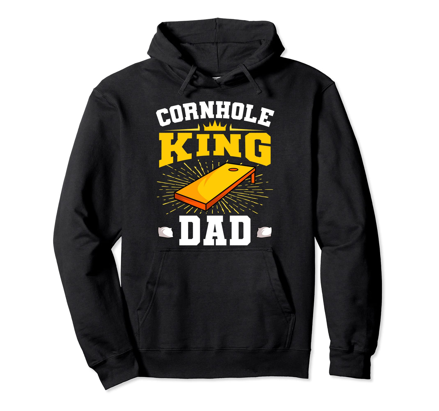 Cornhole King Dad Lawn Game Board Hoodie - Novelty Apparel Men Women - T-Shirt, Sweatshirt, Hoodie