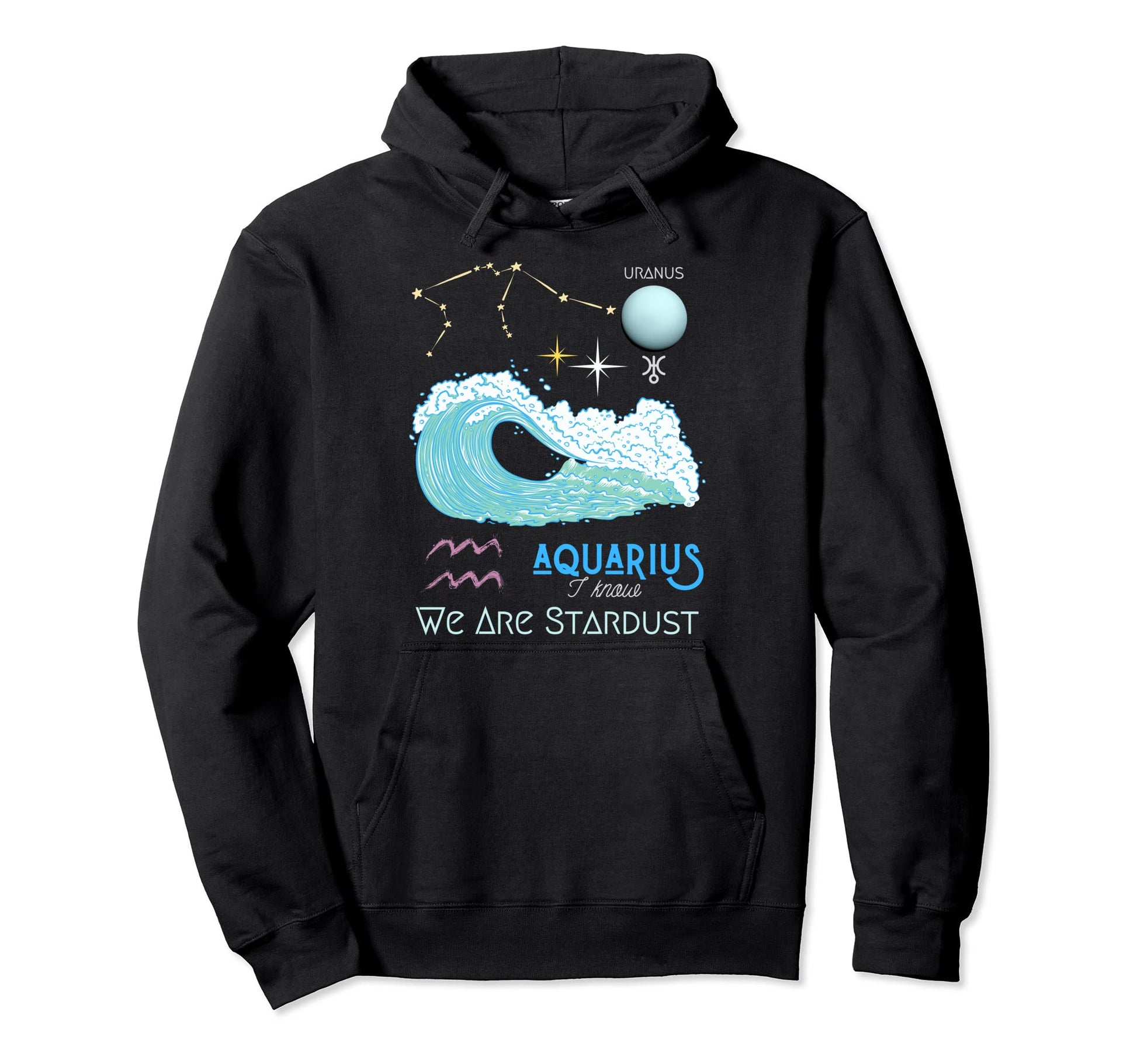 Aquarius Star Constellation Zodiac Sign Hoodie - Minimalist Print Unisex - T-Shirt, Sweatshirt, Hoodie