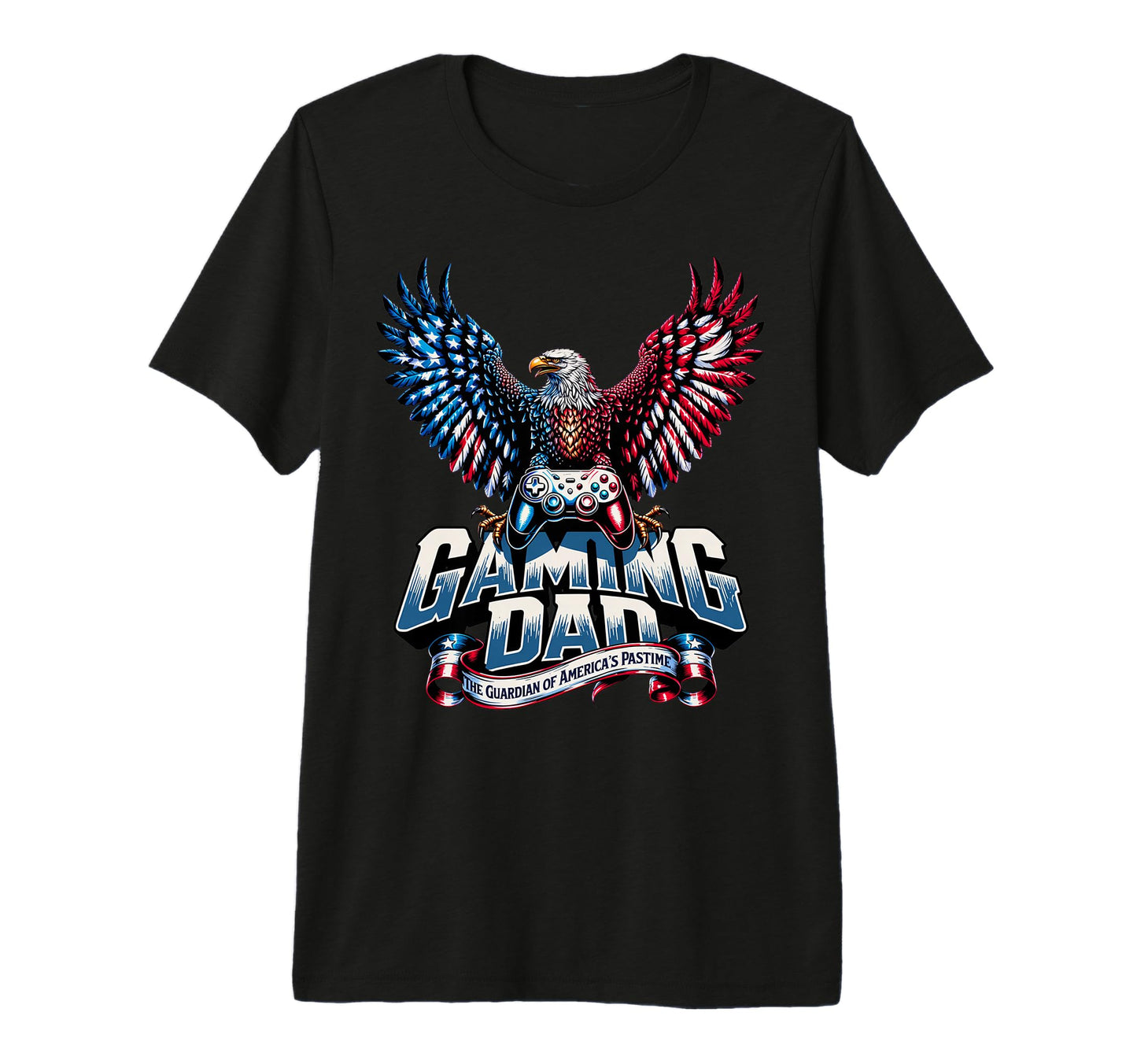 Mens Gaming Dad Patriotic Usa Tri T-Shirt - Fun Novelty Design for Adults - T-Shirt, Sweatshirt, Hoodie
