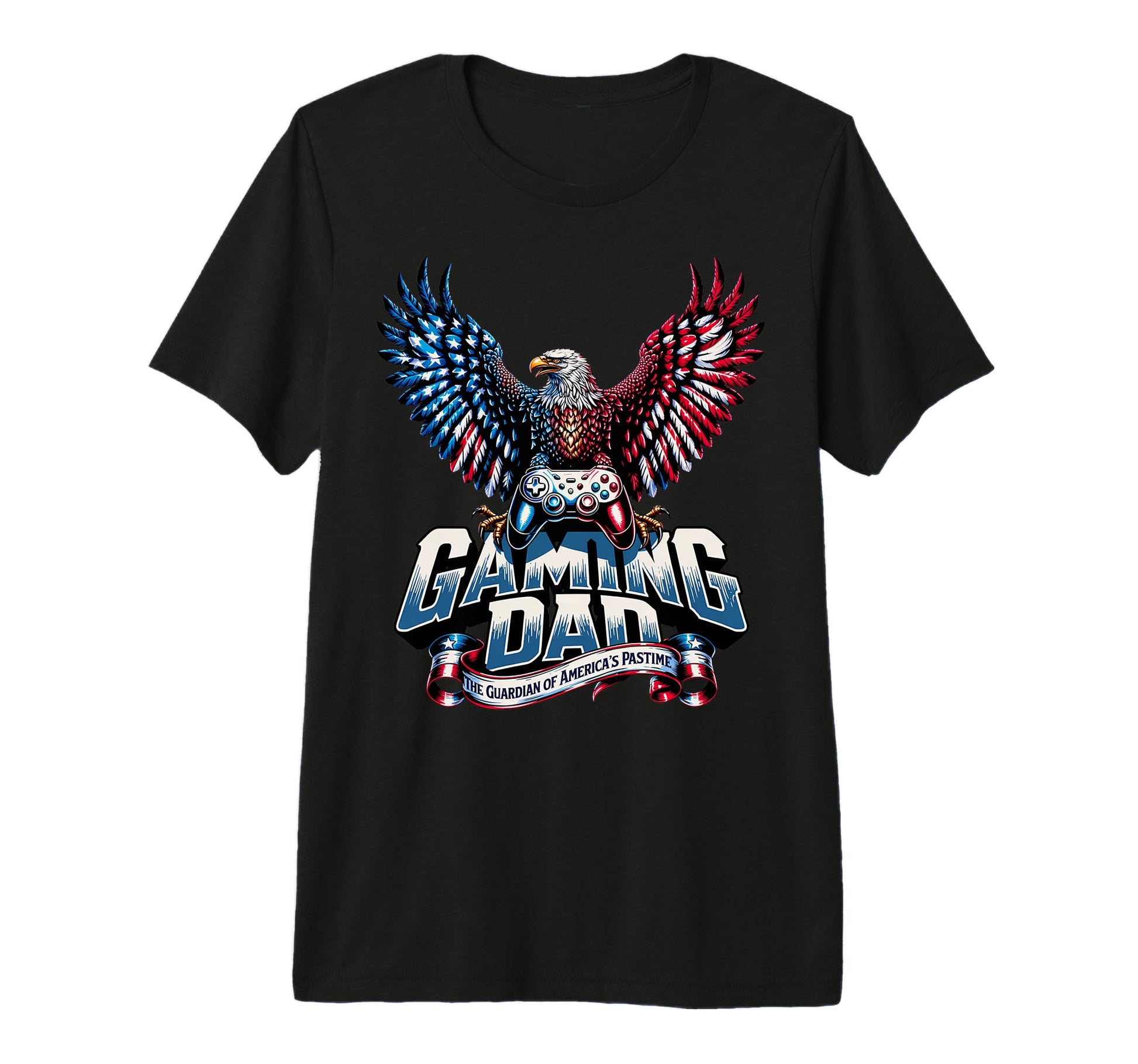 Mens Gaming Dad Patriotic Usa Tri T-Shirt - Fun Novelty Design for Adults - T-Shirt, Sweatshirt, Hoodie