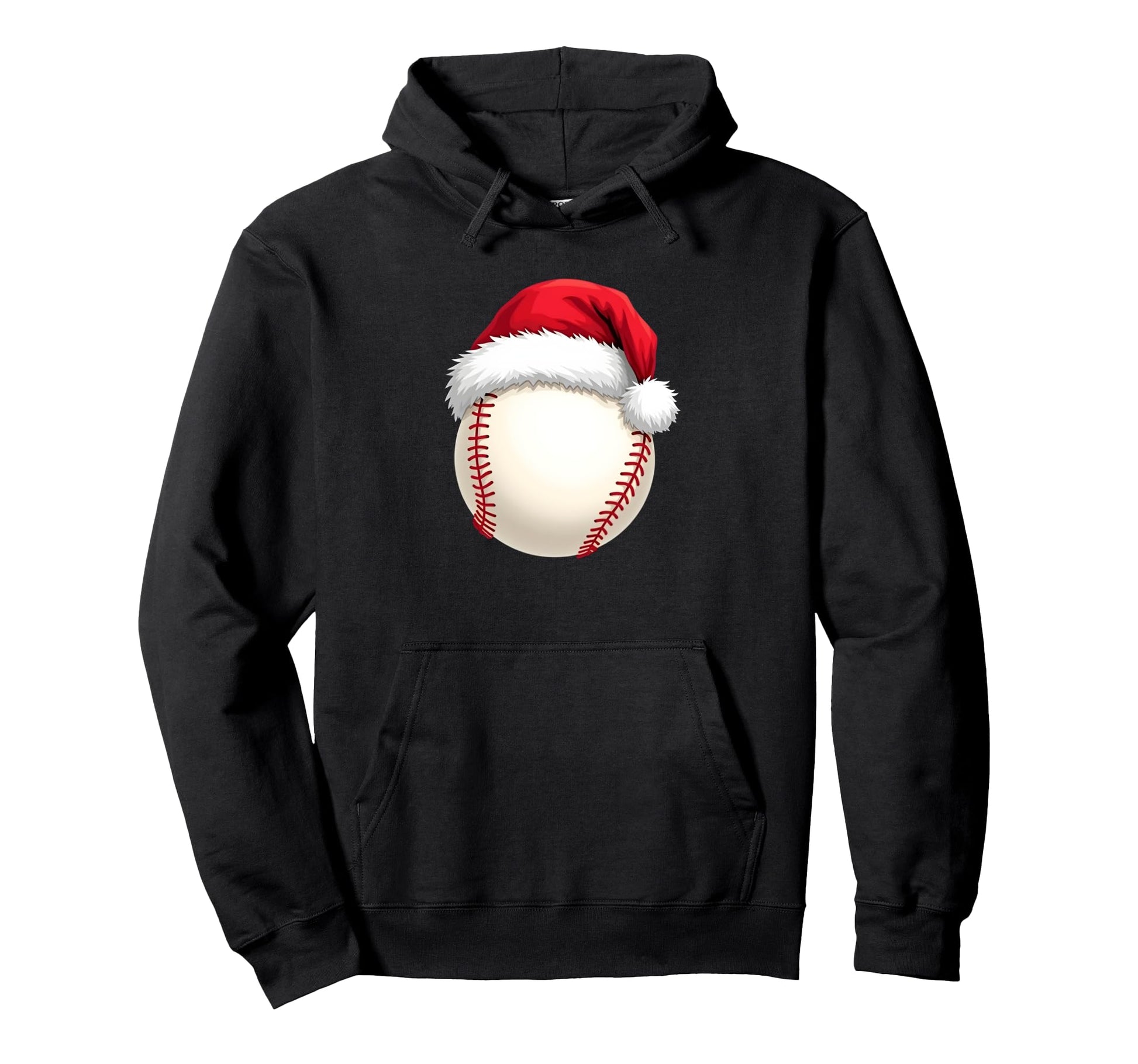 Baseball Santa Hat Funny Sport Hoodie - Fun Novelty Design Unisex - T-Shirt, Sweatshirt, Hoodie