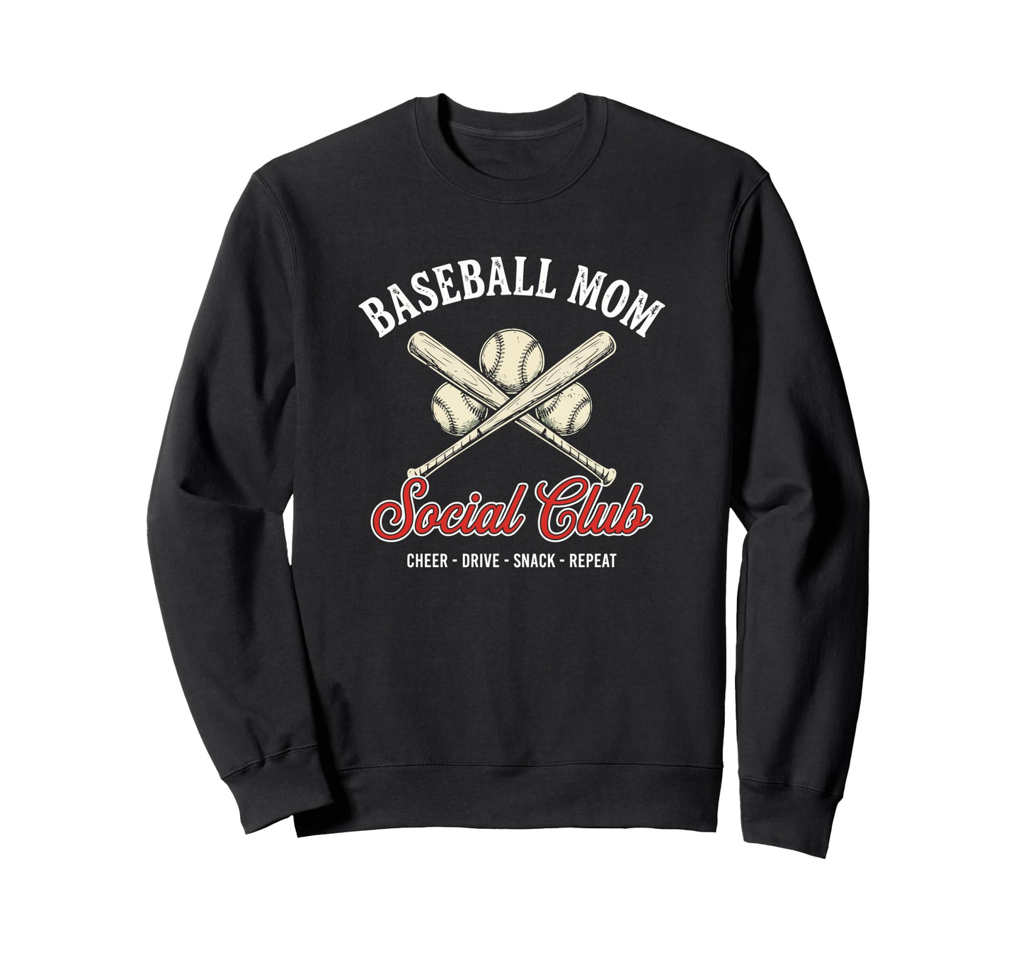 Baseball Mom Social Club Bleacher Sweatshirt - Graphic Print Men Women - T-Shirt, Sweatshirt, Hoodie