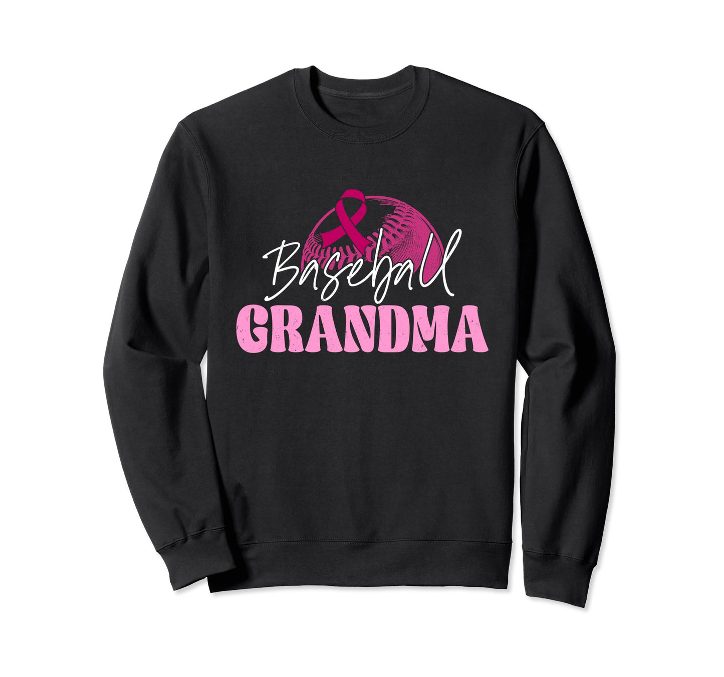 Baseball Grandma Ribbon Breast Cancer Sweatshirt - Minimalist Print Unisex - T-Shirt, Sweatshirt, Hoodie