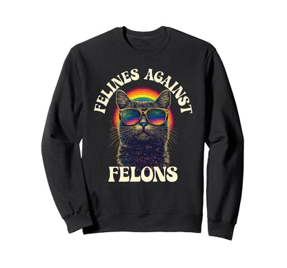 Rainbow Cat Felines Against Sweatshirt - Streetwear Style for Adults - T-Shirt, Sweatshirt, Hoodie
