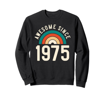Awesome Since 1975 Rainbow 47Th Sweatshirt - Minimalist Print Men Women - T-Shirt, Sweatshirt, Hoodie