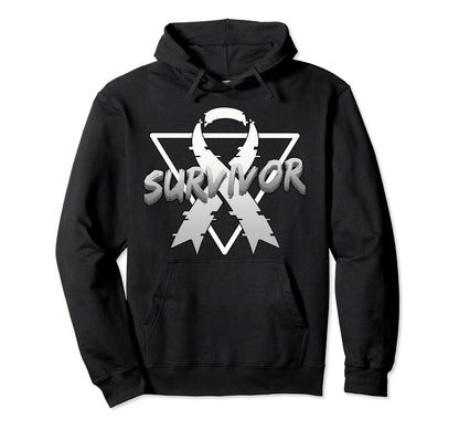 Lung Cancer Awareness Survivor Vaporwave Hoodie - Novelty Apparel Unisex - T-Shirt, Sweatshirt, Hoodie