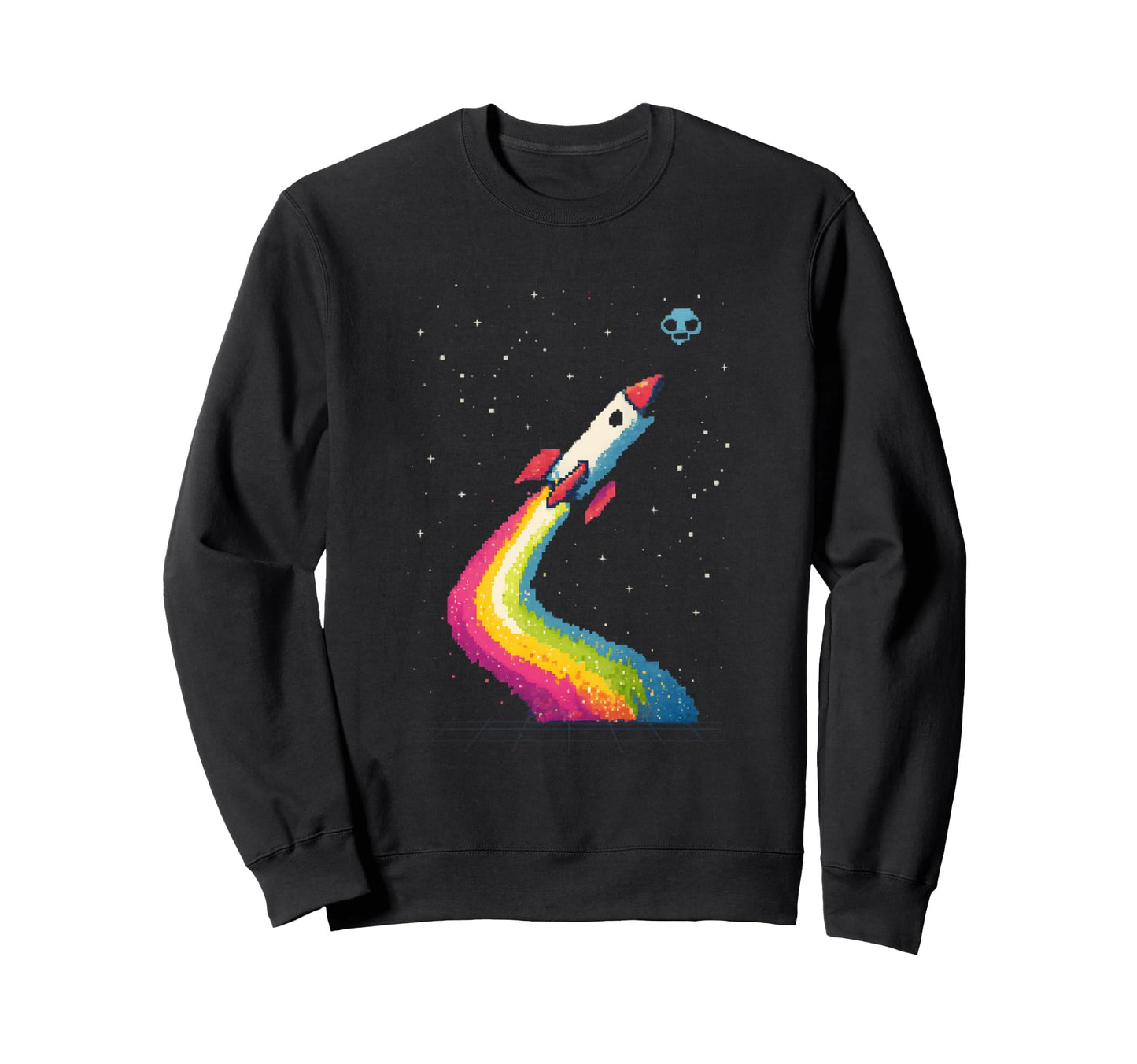 Rainbow Pixel Art Rocket Launch 8 Sweatshirt - Streetwear Style Men Women - T-Shirt, Sweatshirt, Hoodie