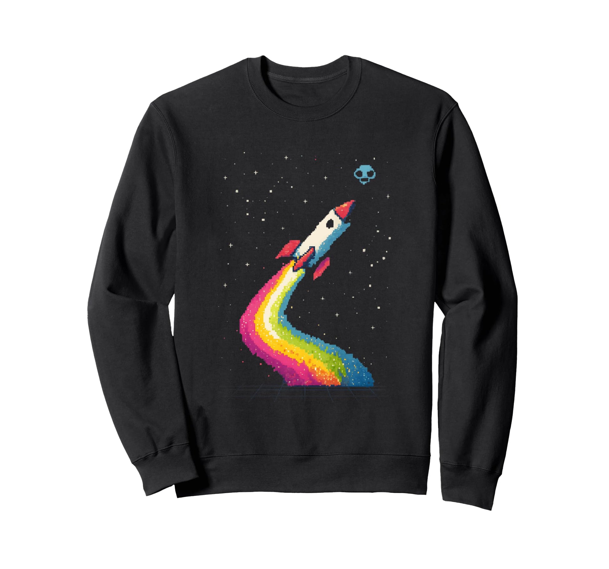Rainbow Pixel Art Rocket Launch 8 Sweatshirt - Streetwear Style Men Women - T-Shirt, Sweatshirt, Hoodie