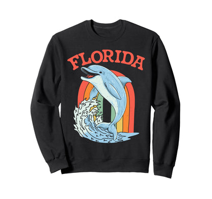 Dolphin Florida Beach Summer Sweatshirt - Fun Novelty Design for Adults - T-Shirt, Sweatshirt, Hoodie