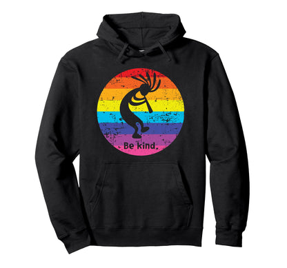 Be Kind Dancing Kokopelli Distressed Hoodie - Streetwear Style Unisex - T-Shirt, Sweatshirt, Hoodie