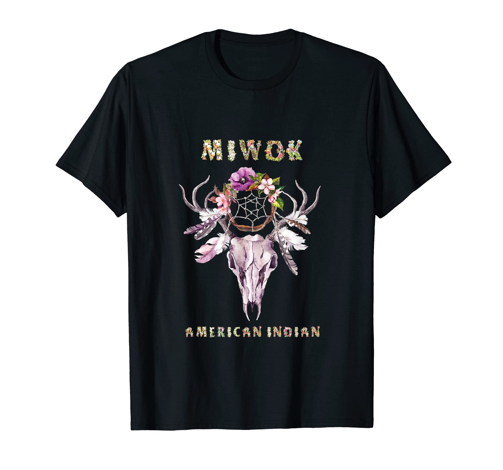 Miwok American Indian Tribe Boho Floral T-Shirt - Unique Graphic Unisex - T-Shirt, Sweatshirt, Hoodie
