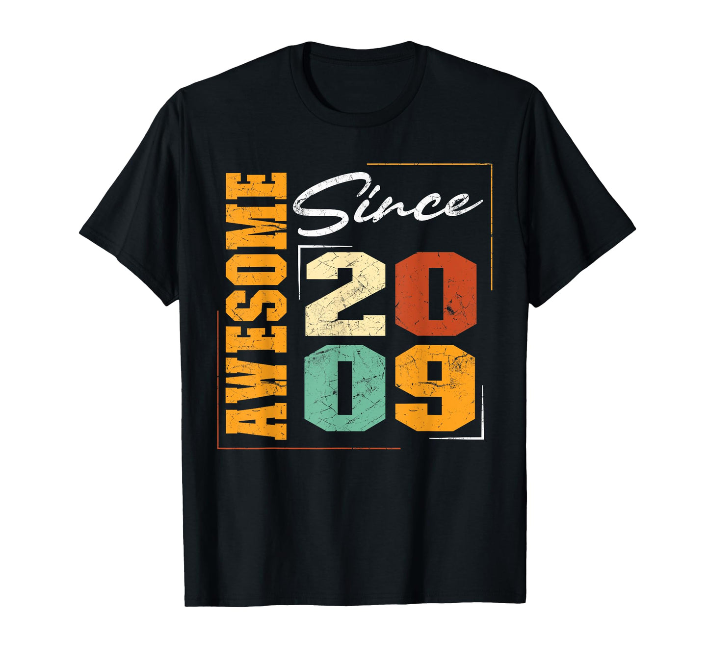 Awesome 2009 Birthday Varsity Born T-Shirt - Custom Art Print Men Women - T-Shirt, Sweatshirt, Hoodie