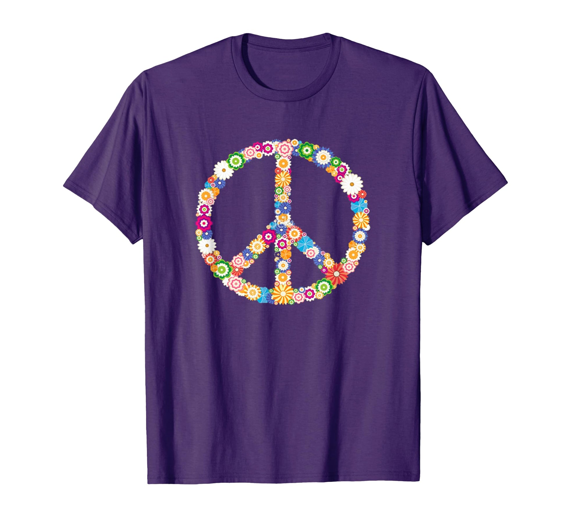 Peace Sign Flowers Casual Flower T-Shirt - Casual Everyday Wear Men Women - T-Shirt, Sweatshirt, Hoodie