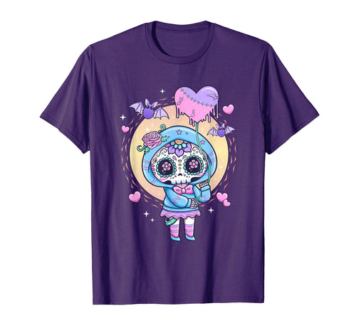 Kawaii Pastel Goth Creepy Sugar Skull T-Shirt - Trendy Graphic for Adults - T-Shirt, Sweatshirt, Hoodie