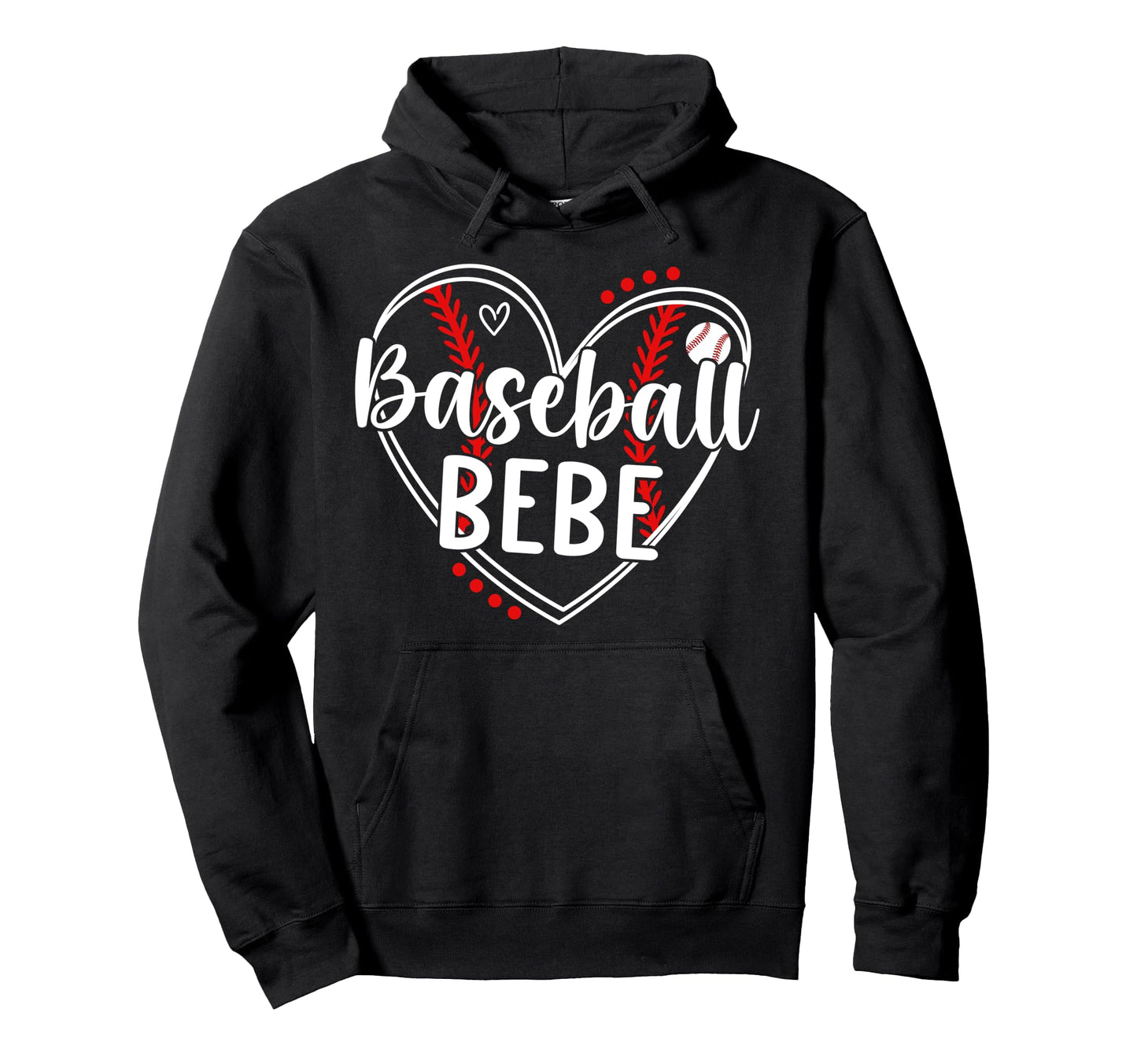 Baseball Bebe Heart Bebe Baseball Player Hoodie - Unique Graphic Unisex - T-Shirt, Sweatshirt, Hoodie
