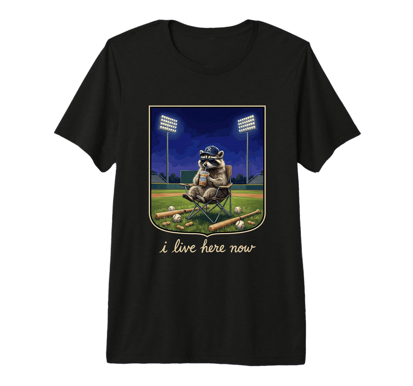 I Live Here Now Baseball Funny Ballfield T-Shirt - Streetwear Style Unisex - T-Shirt, Sweatshirt, Hoodie