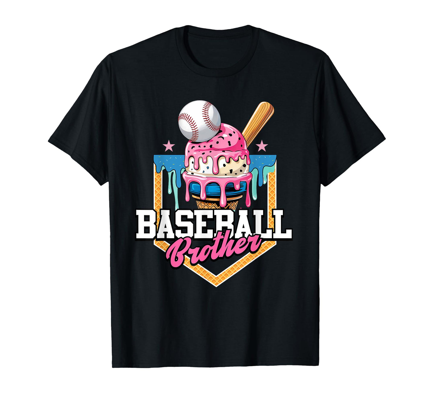 Baseball Brother Ice Cream Drip T-Shirt - Trendy Graphic Men Women - T-Shirt, Sweatshirt, Hoodie