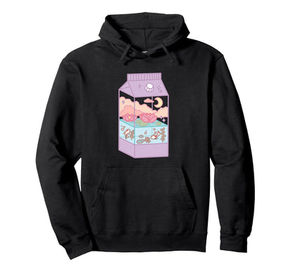 Japanese Aesthetic Milk Box Artwork Hoodie - Custom Art Print Men Women - T-Shirt, Sweatshirt, Hoodie