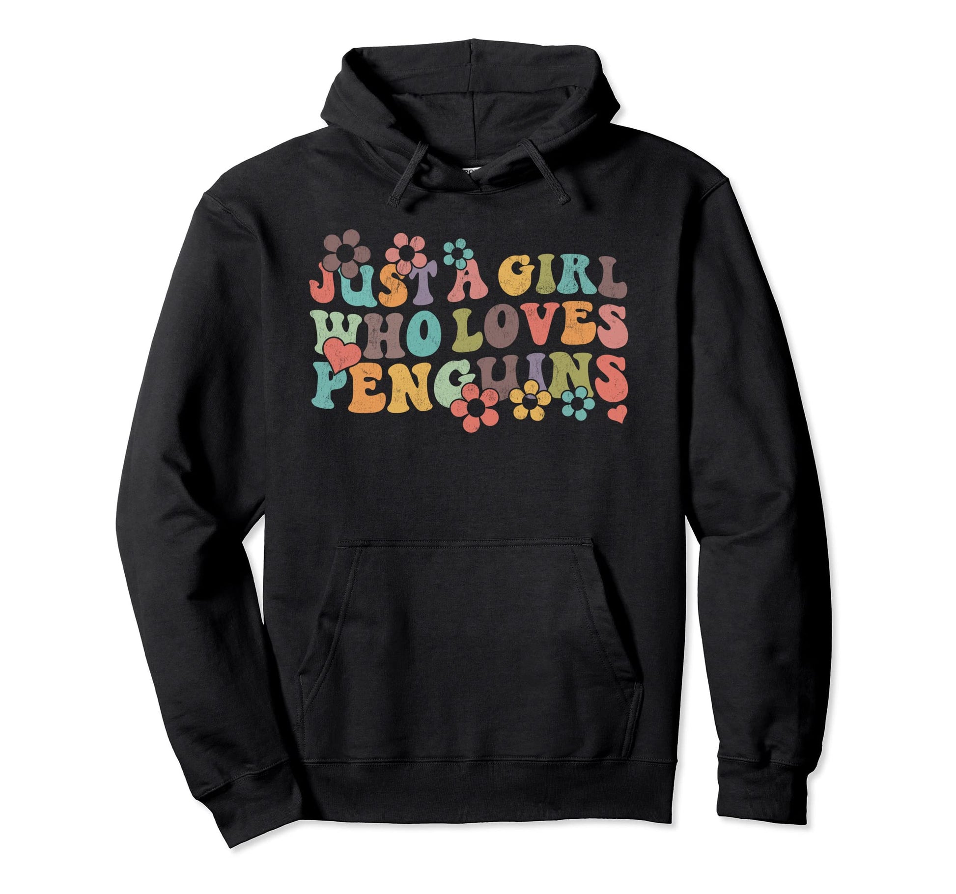 Groovy Boho Hippie Just Who Loves Penguins Hoodie - Graphic Print Unisex - T-Shirt, Sweatshirt, Hoodie