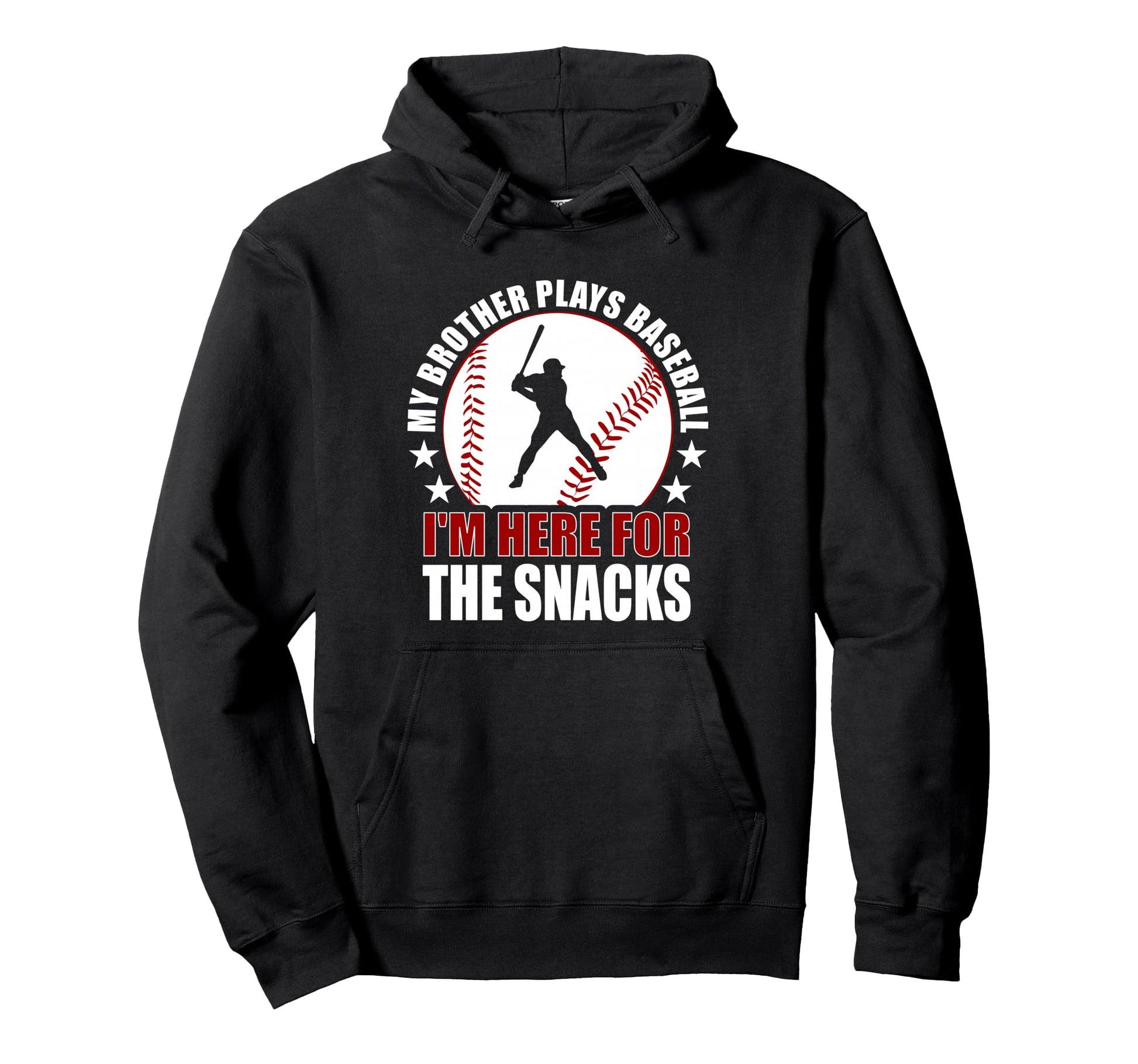 My Brother Plays Baseball Im Here Hoodie - Minimalist Print Men Women - T-Shirt, Sweatshirt, Hoodie