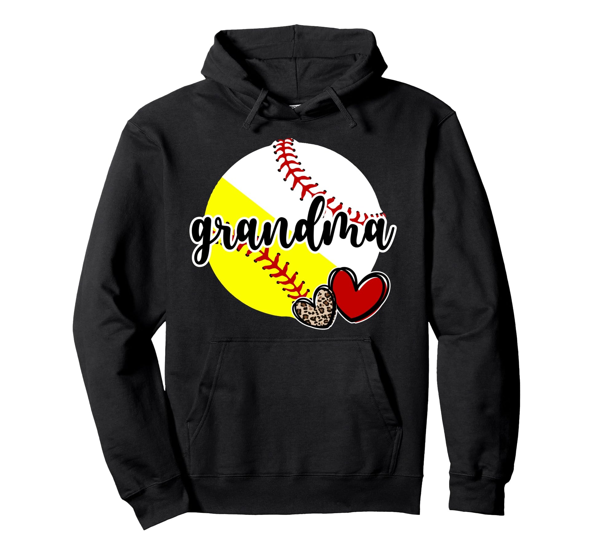 Baseball Softball Grandma Proud Hoodie - Fun Novelty Design for Adults - T-Shirt, Sweatshirt, Hoodie