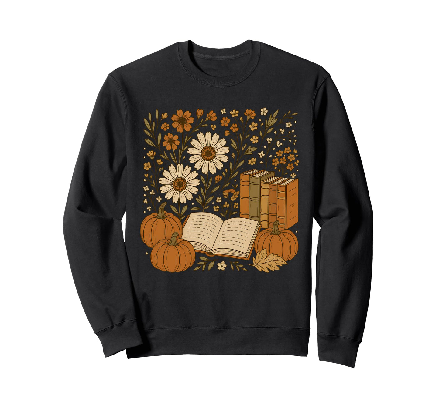 Boho Reading Reading Fall Autumn Sweatshirt - Graphic Print Men Women - T-Shirt, Sweatshirt, Hoodie