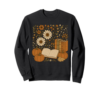 Boho Reading Reading Fall Autumn Sweatshirt - Graphic Print Men Women - T-Shirt, Sweatshirt, Hoodie