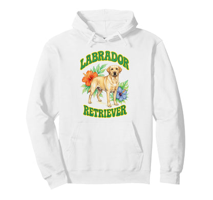 Labrador Retriever Groovy Floral Hoodie - Aesthetic Graphic for Adults - T-Shirt, Sweatshirt, Hoodie