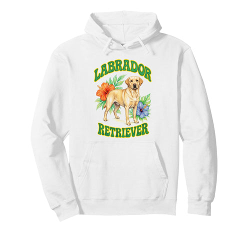 Labrador Retriever Groovy Floral Hoodie - Aesthetic Graphic for Adults - T-Shirt, Sweatshirt, Hoodie