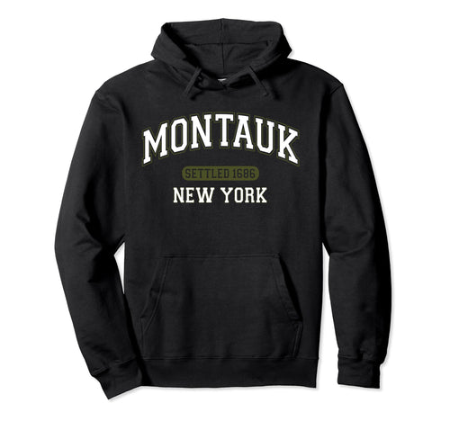 Montauk New York Sports White Green Hoodie - Minimalist Print Men Women - T-Shirt, Sweatshirt, Hoodie