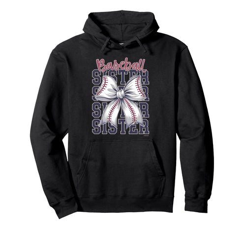 Baseball Sister Coquette Bow Hoodie - Graphic Print for Adults - T-Shirt, Sweatshirt, Hoodie