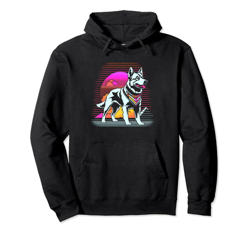 Sunset Vaporwave Aesthetic Dog Hoodie - Casual Everyday Wear for Adults - T-Shirt, Sweatshirt, Hoodie