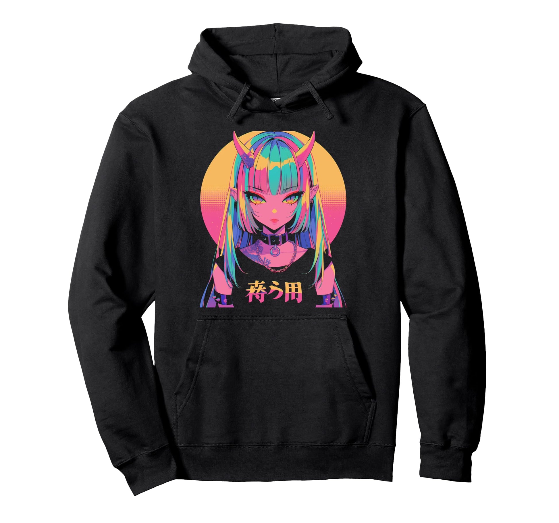 Goth Grunge Demon Anime Waifu Horror Hoodie - Aesthetic Graphic Men Women - T-Shirt, Sweatshirt, Hoodie