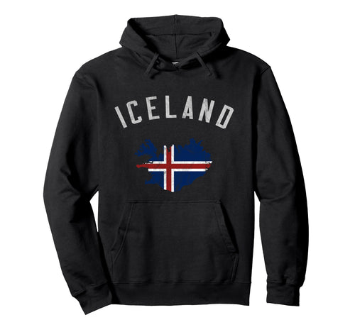 Varsity Iceland Flag Hoodie - Streetwear Style Unisex - T-Shirt, Sweatshirt, Hoodie