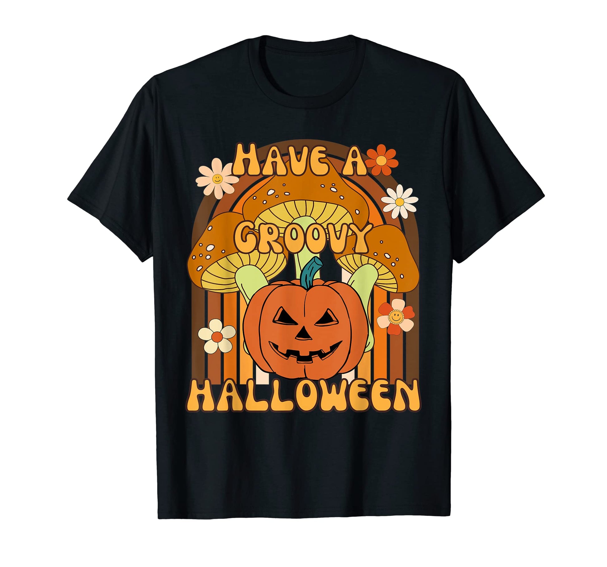 Halloween Groovy Pumpkin Fall Autumn T-Shirt - Minimalist Print Unisex - T-Shirt, Sweatshirt, Hoodie