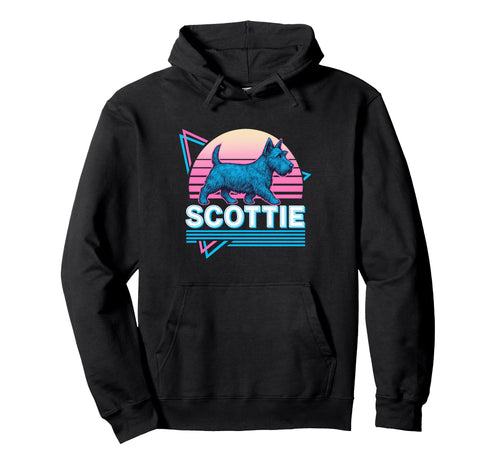 Scottish Terrier Synthwave Aesthetic Dog Hoodie - Streetwear Style Unisex - T-Shirt, Sweatshirt, Hoodie