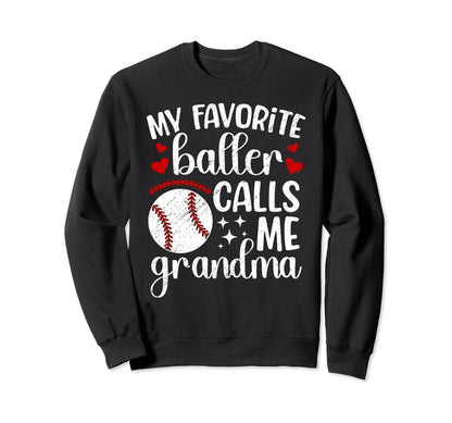 My Favorite Baller Baseball Sweatshirt - Minimalist Print for Adults - T-Shirt, Sweatshirt, Hoodie
