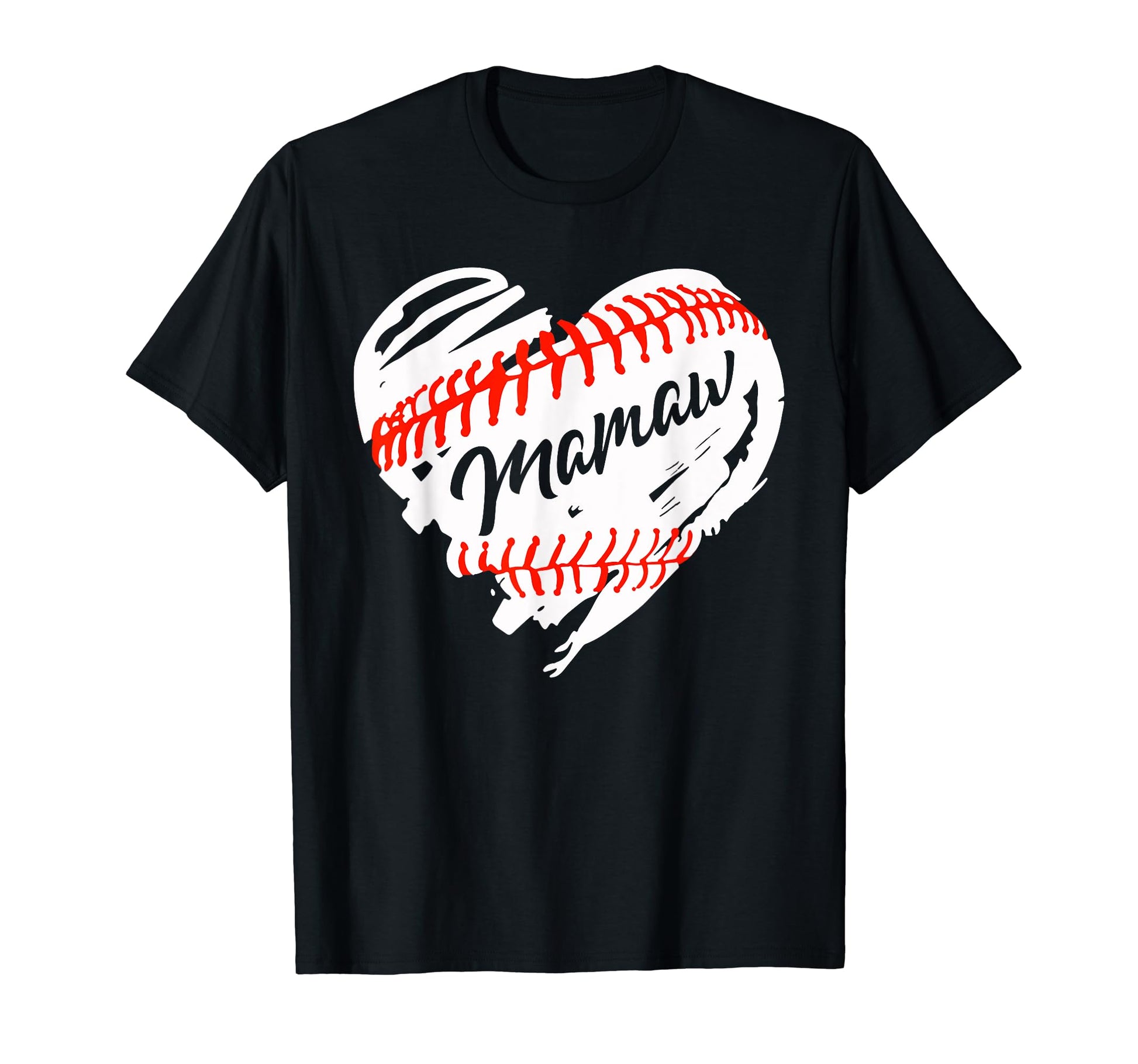 Baseball Heart Baseball Mamaw T-Shirt - Casual Everyday Wear for Adults - T-Shirt, Sweatshirt, Hoodie