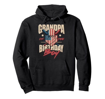 Grandpa Birthday Matching Baseball Birthday Hoodie - Graphic Print Unisex - T-Shirt, Sweatshirt, Hoodie