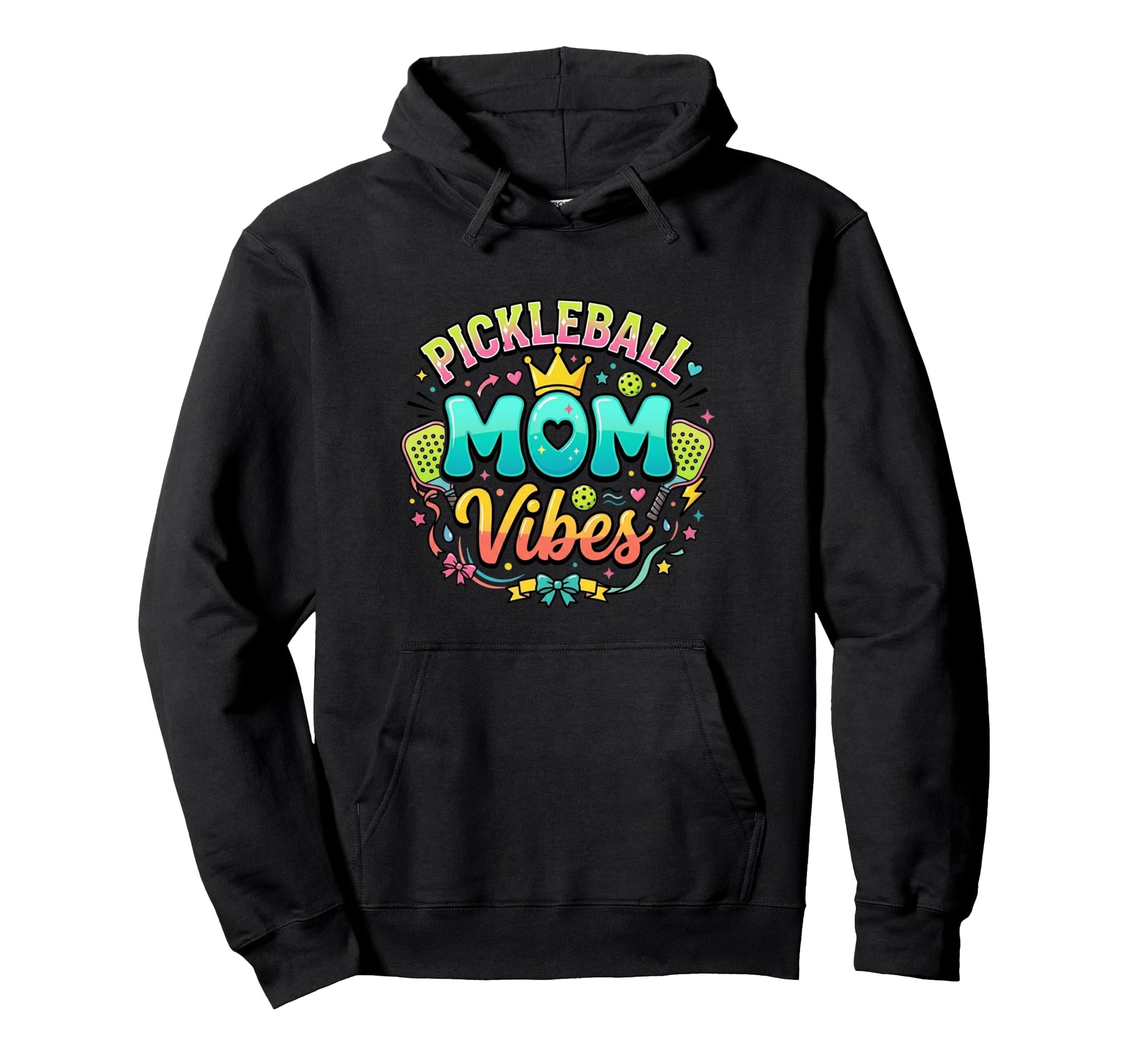 Pickleball Mom Vibes Sports Hoodie - Casual Everyday Wear Unisex - T-Shirt, Sweatshirt, Hoodie