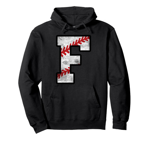 Distressed Baseball Letter F Hoodie - Graphic Print for Adults - T-Shirt, Sweatshirt, Hoodie