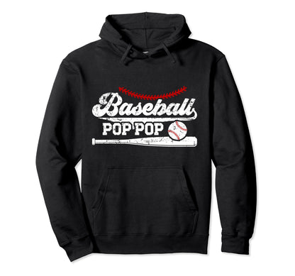 Baseball Pop Pop Baseball Player Pop Pop Hoodie - Graphic Print for Adults - T-Shirt, Sweatshirt, Hoodie