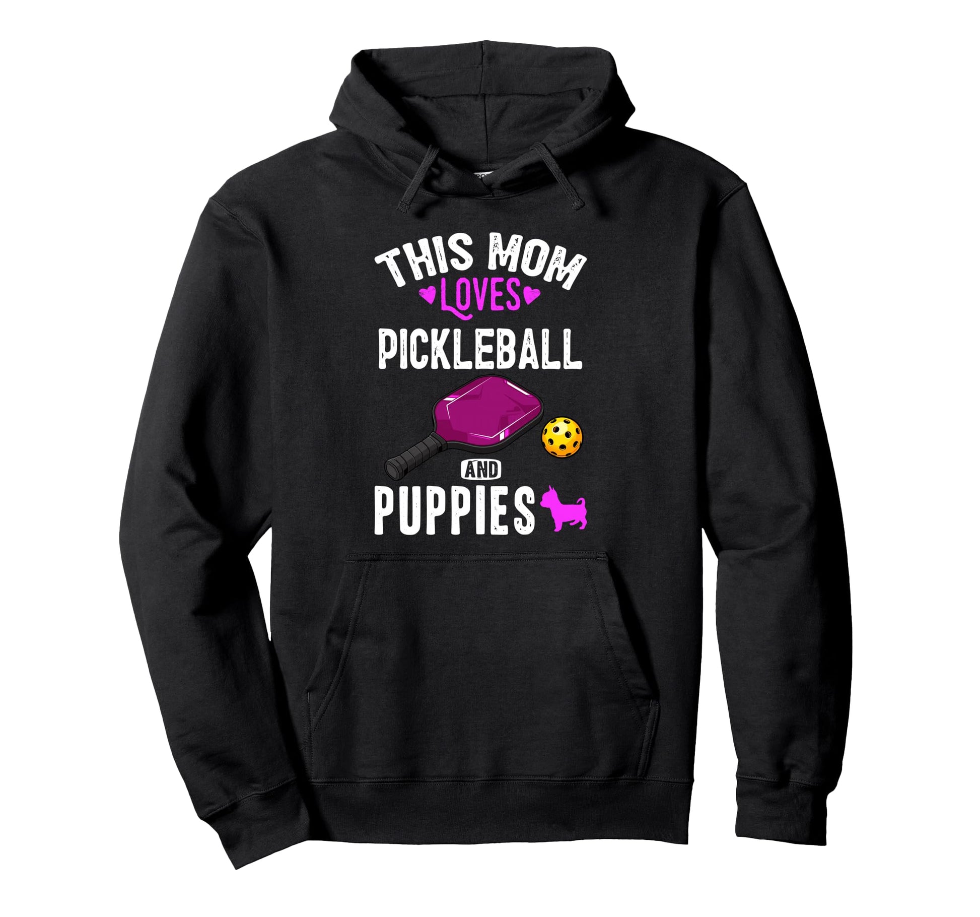 Her Funny Mom Pickleball And Puppies Hoodie - Minimalist Print Men Women - T-Shirt, Sweatshirt, Hoodie