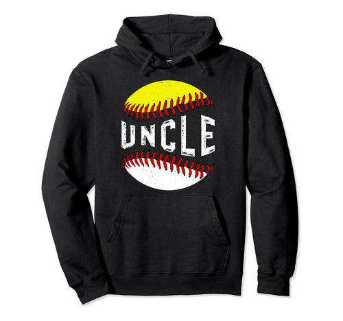Baseball Softball Uncle Softball Hoodie - Custom Art Print for Adults - T-Shirt, Sweatshirt, Hoodie