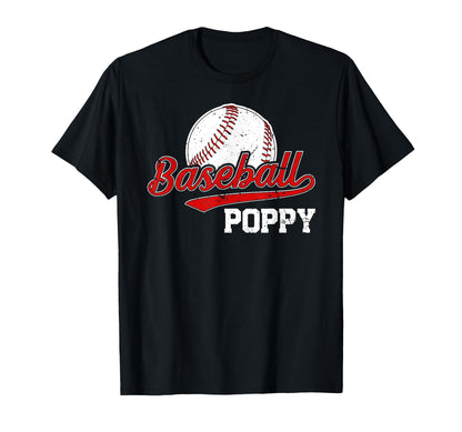Baseball Poppy Grandpa Poppy Baseball T-Shirt - Minimalist Print Unisex - T-Shirt, Sweatshirt, Hoodie