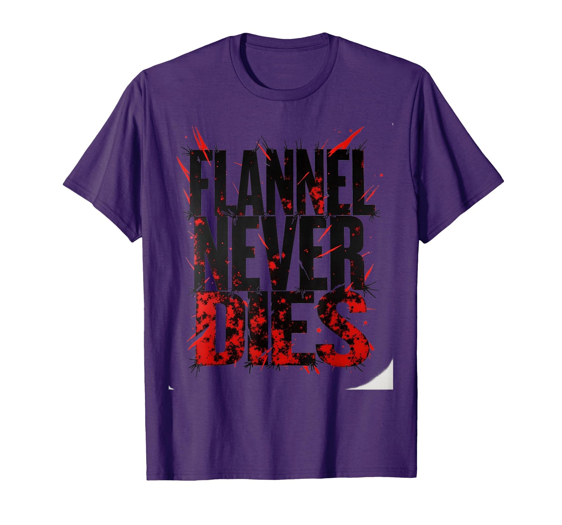 Flannel Never Dies Generation X T-Shirt - Minimalist Print for Adults - T-Shirt, Sweatshirt, Hoodie