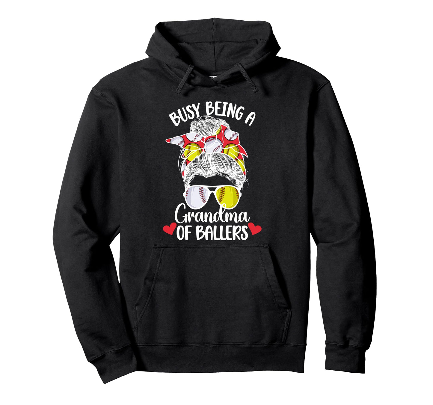 Grandma Ballers Softball Baseball Hoodie - Trendy Graphic for Adults - T-Shirt, Sweatshirt, Hoodie